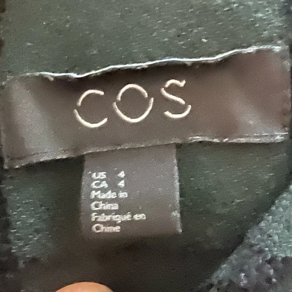 COS green black long sleeve dress button front size 4
